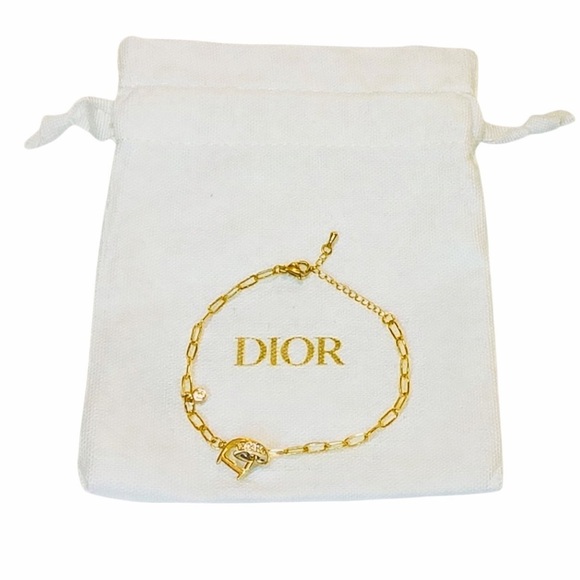 Dior Chain Bracelet in Gold with Crystals - Picture 3 of 5
